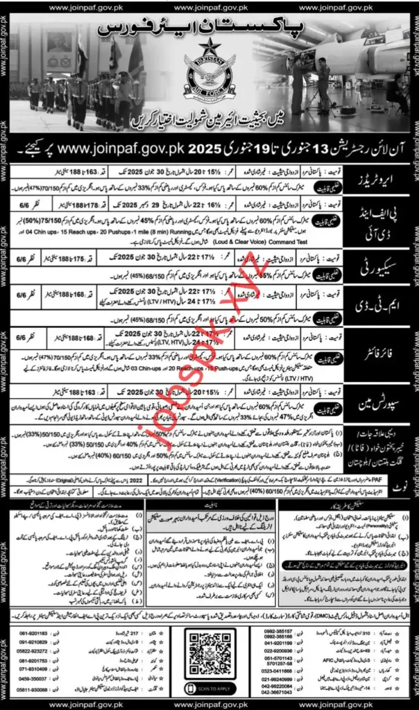 Pakistan Air Force Jobs 2025