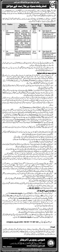 OTS LESCO Jobs 2025