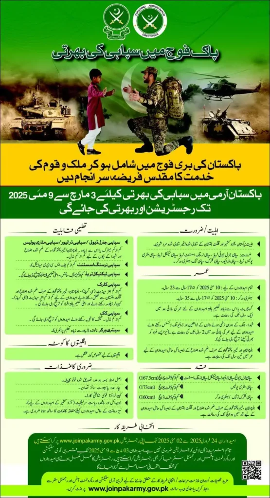 Join Pak Army as Soldier 2025